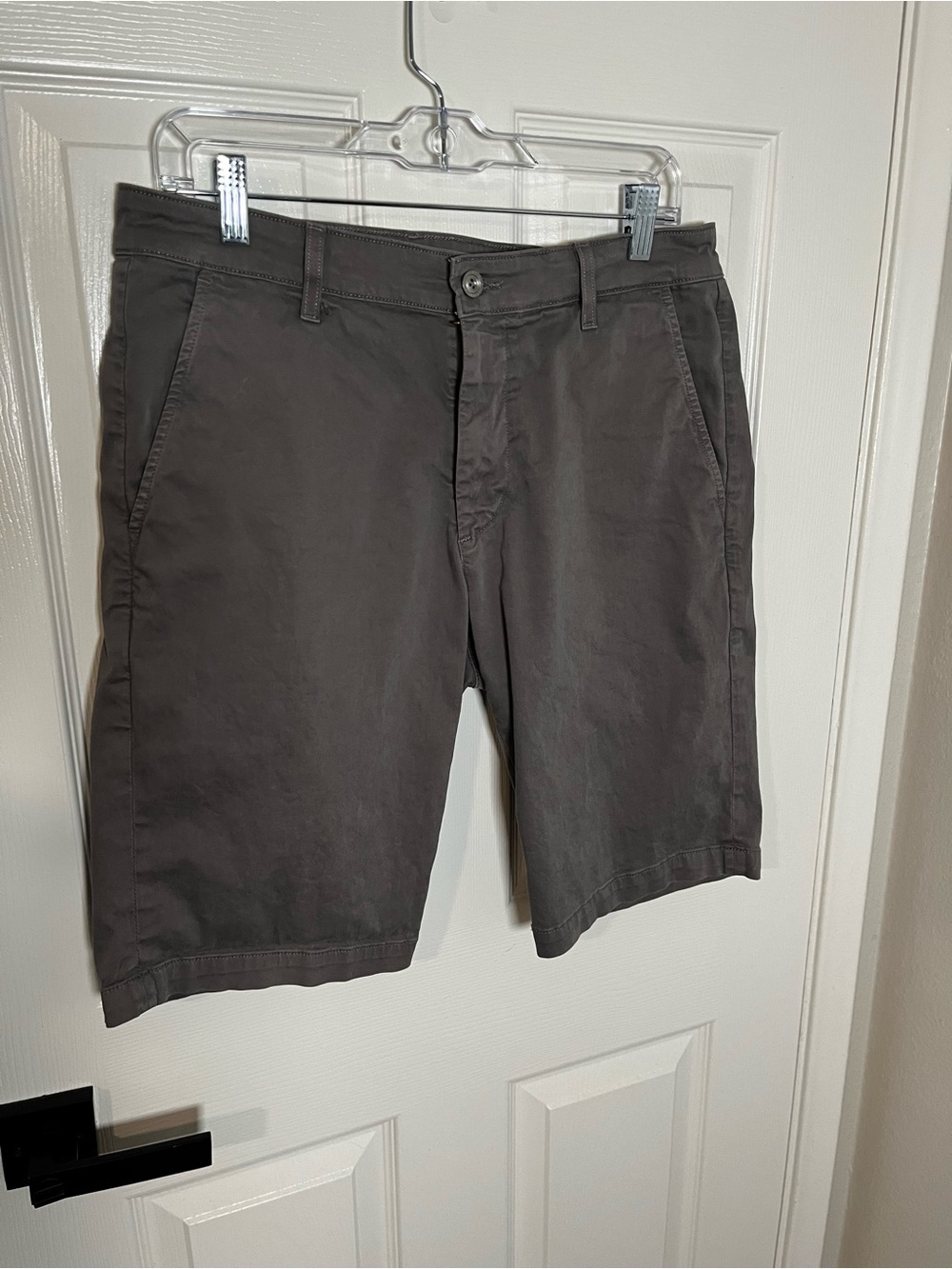 AG Adriano Goldschmied Men's Charcoal Flat Front Chino Shorts